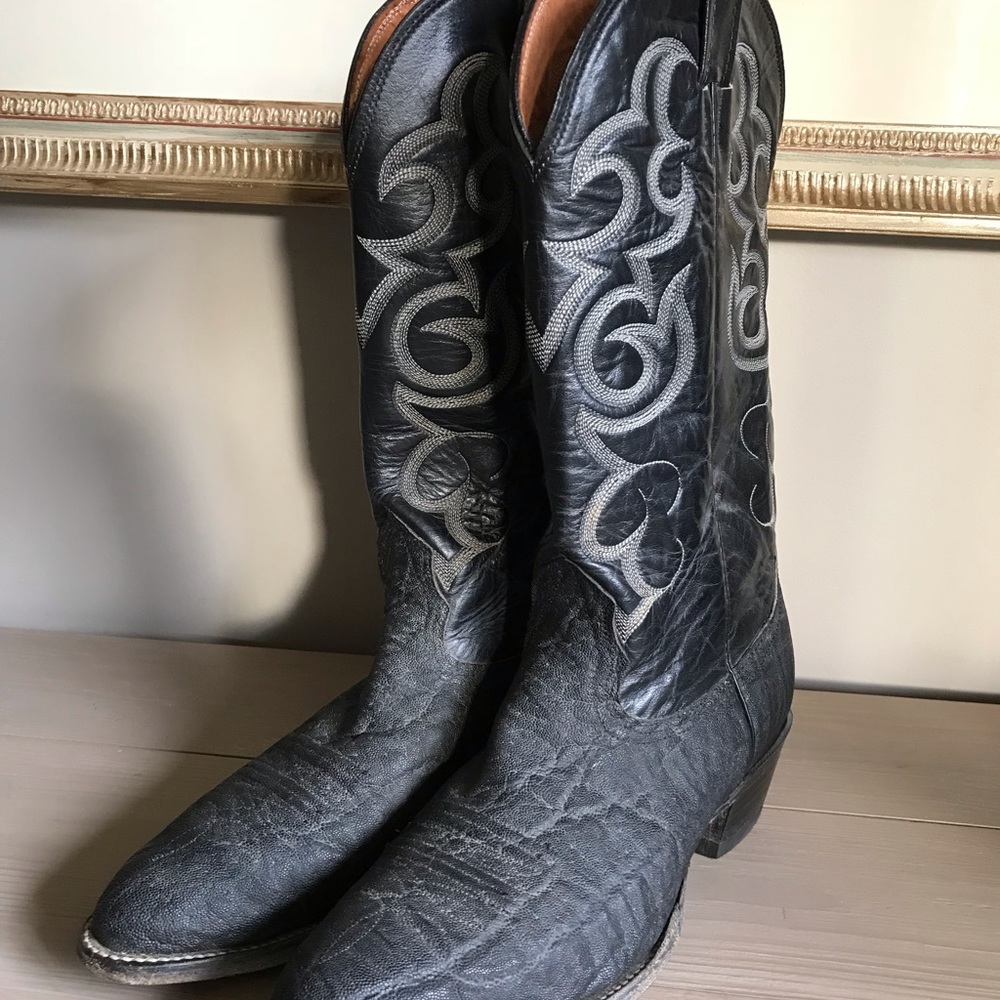 VTG Nocona Elephant skin boots Black Men’s 9 D USA